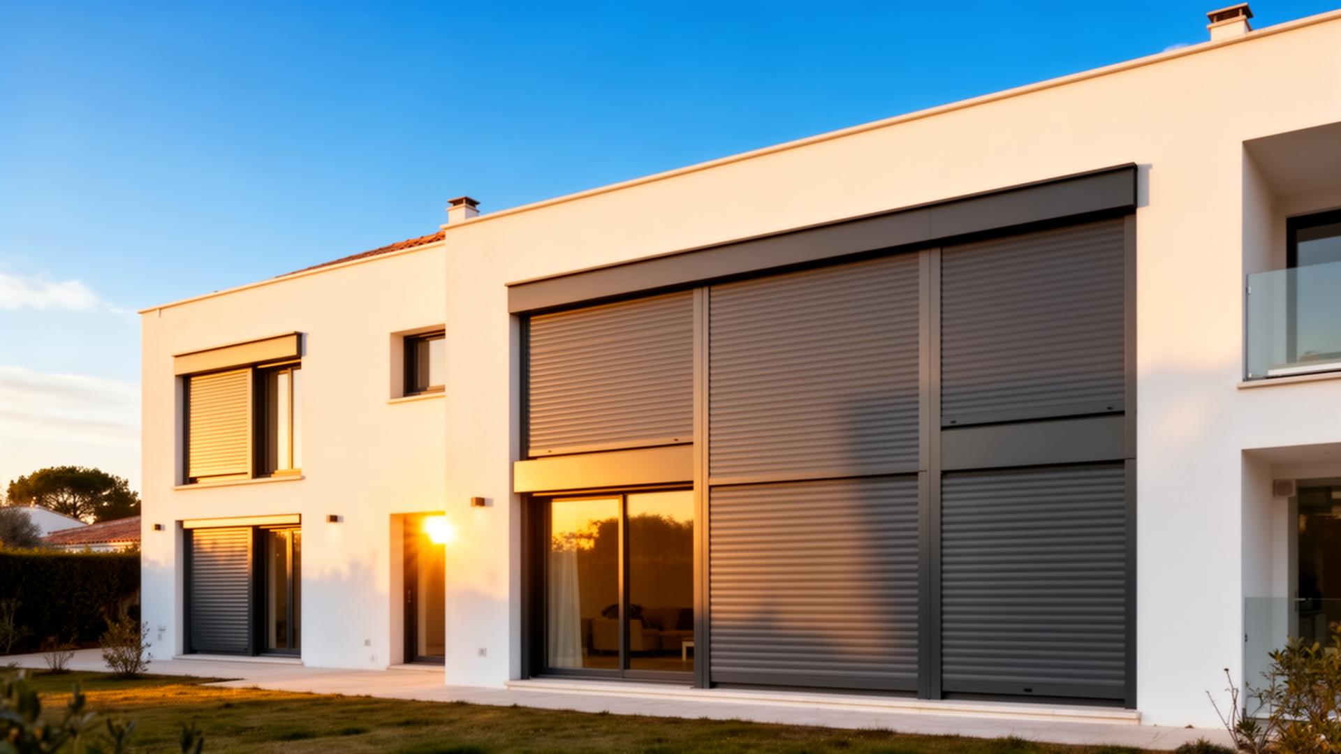Volets roulants anthracite sur maison moderne en Vendée