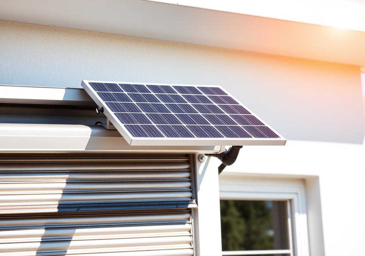 Volet roulant solaire avec panneau intégré au coffre — Solar Système 85
